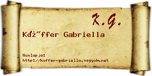 Küffer Gabriella névjegykártya